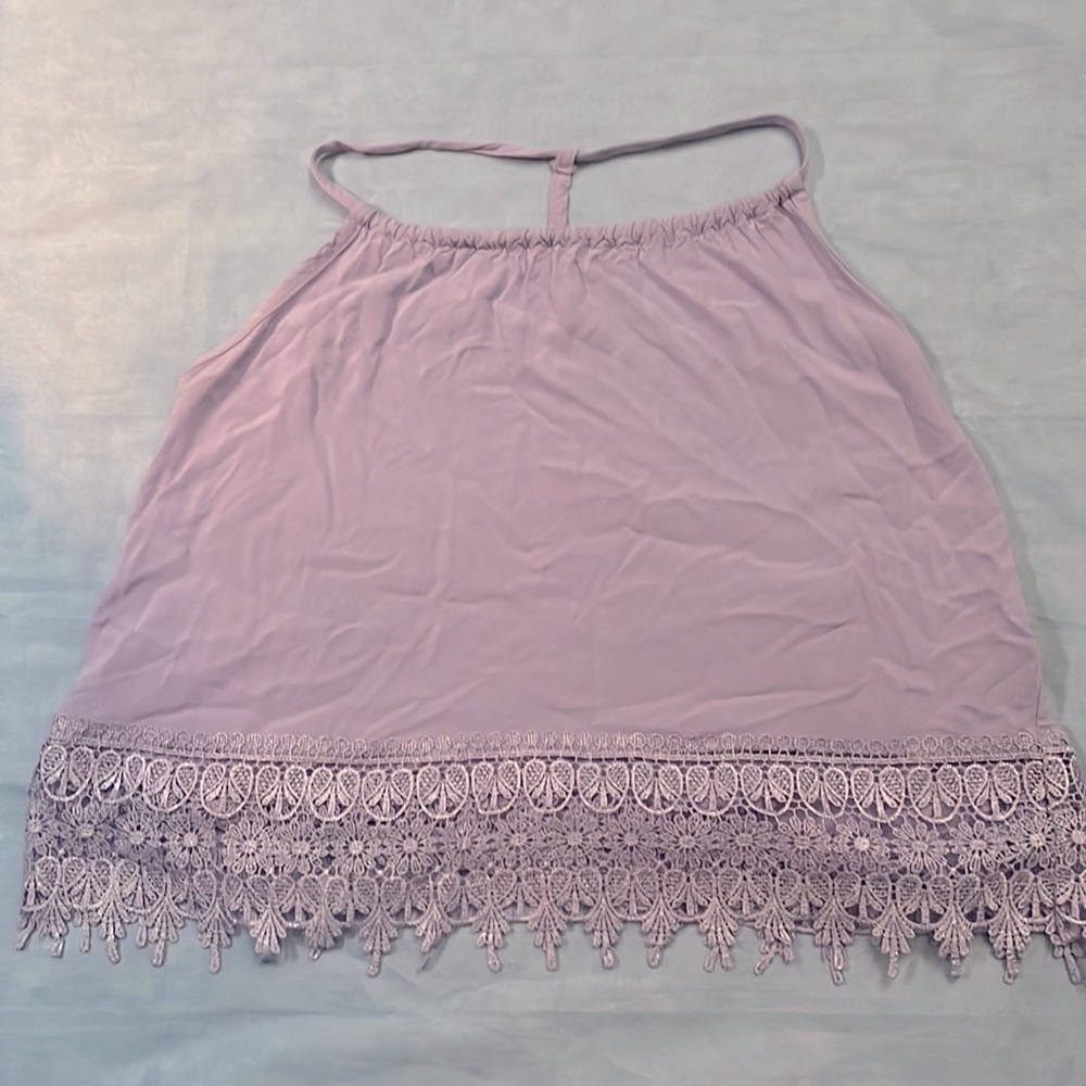 Cropped Racer Back Lavender Tank